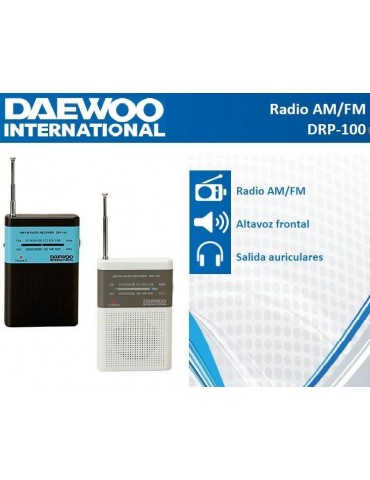 Radio DAEWOO AM/FM VERTICAL NEGRO-AZNUL DRP100B